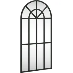 vidaXL Wandspiegel Schwarz 30x60 cm Gewölbt Eisen