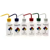 ULAB Scientific Sicherheits Waschflasche, Laborflasche Waschflasche Squeeze Flasche, Aceton, Ethylalkohol, Methanol, Isopropanol, Destilliertes Wasser, Vol.500 ml, UWB1001