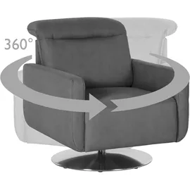 sit&more Drehsessel Gizeh grau 78 x 86 x 100 cm mit Kopfteilverstellung und Federkern