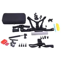 NK -KA3100-FO, 44-in-1-Zubehör-Set für Action-Kamera, Transporttasche, Lenker und Saugnapfhalterung, Selfie-Stick, Handhalterung, Kopf und Schnalle, Schwamm-Schwimmer, 3M-Aufkleber