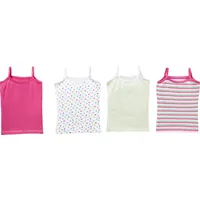 Erwin Müller Mädchen-Unterhemd 4er-Pack pink/bunt | 152 - Rosa/Bunt