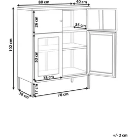 Beliani Vitrine Esholt 80 x 40 x 102 cm Schwarz