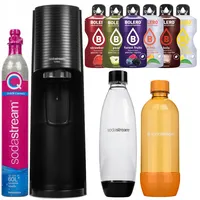 NEU Sodastream Wassersprudler Terra Schwarz 2 Flaschen Zylinder 6 Sirups