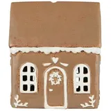 ib laursen Teelichthalter Lebkuchenhaus 11,5 x 8 x 14 cm Braun