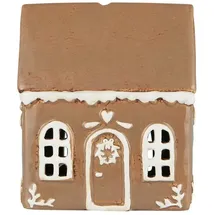ib laursen Teelichthalter Lebkuchenhaus 11,5 x 8 x 14 cm Braun