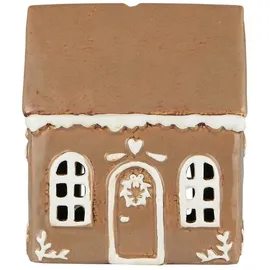 ib laursen Teelichthalter Lebkuchenhaus 11,5 x 8 x 14 cm Braun