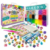 bandai s.a.s. Rainbow Loom Mega Combo Set Armbandherstellung Webrahmen mit 5600 Gummibändern Charms und Perlen