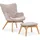 s-style möbel Lounge-Sessel Cord 71 x 96 x 86 cm Rosa mit Hocker