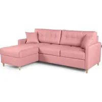 Fun Möbel Ecksofa Schlafsofa MOLDE Stoff (FUEGO) Rosa Ottomane Links - Rosa