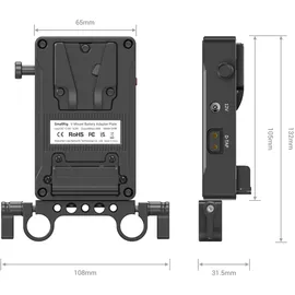 SmallRig V-Mount Batterieadapter- Platte mit doppelter Stabklemme
