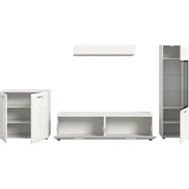Home Affaire Wohnwand HOME AFFAIRE "FLORENZ, 4-teilige Wohn-Kombination, hochwertige MDF-Front", weiß hochglanz tiefzieh, B:305cm H:160cm T:41cm, Holzwerkstoff, Kastenmöbel-Sets, Wohnwand, Wohn-Kombination, Wohnzimmer-Möbel, Wohnzimmer,Kombination, Kombi