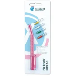 Miradent Pic Brush Intro Kit mit 4 Bürsten blau transparent