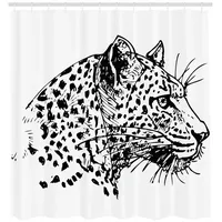 ABAKUHAUS Duschvorhang 175 x 200 cm schwarz-weiß