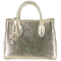 Hausfelder Manufaktur Handtasche Metallic Gold Damen 