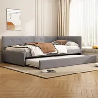 Chaiselongue 90x200cm, Chaiselongue mit Ausziehbett, Schlafsofa, Einzelbett (ohne Matratze), minimalistischer Stil, grau