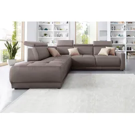 DOMO collection Eckcouch Kunstleder 2-Sitzer Braun