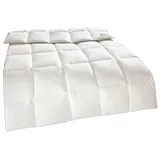 RIBECO GERMANY 135x200 cm weiß -normal Daunendecke, anschmiegsam, hochwertig, Made in Germany