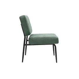 miliboo Sessel Vedana Chenille 64,5 x 78,5 x 61 cm Khakigrün mit schwarzem Metall