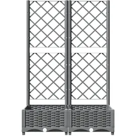 vidaXL Pflanzkübel mit Rankgitter 80 x 40 x 121,5 cm Hellgrau