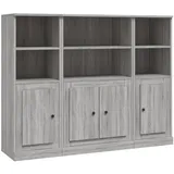 vidaXL Highboards 3 Stk. Grau Sonoma Holzwerkstoff