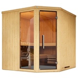 weka Sauna »Varberg«, (Set), 7,5 kW-Ofen mit digitaler Steuerung, beige