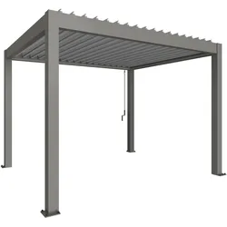 Pergola BIOHORT "3,5 x 3", silber, metallic, Pergolen, stilvoller Schattenspender für mehr Komfort im Freien