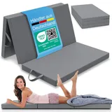 ELONEO Klappmatratze 120x200 cm, 8 cm hoch, Gästematratze klappbar, Faltmatratze, Faltbare Matratze, Bandscheibenwürfel, Reisematratze, Gästebett klappbar, Klappbett waschbar, grau