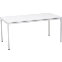 Gürkan Mehrzwecktisch weiß rechteckig, Vierkantrohr weiß, 200,0 x 80,0