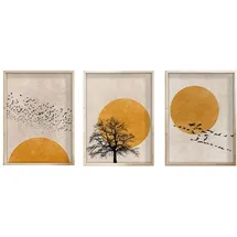 Asir Bilderrahmen Beige/Orange 50x70 cm 3er Set
