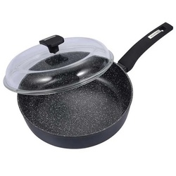 Neuetischkultur Schmorpfanne Schmorpfanne mit Deckel 28 cm Marble Black, Aluminium (Stück, 1-tlg), Servierpfanne Induktion schwarz