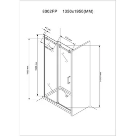 Buylando Viktoria Nischendusche mit Schiebetür 135 x 195 cm D648360641500
