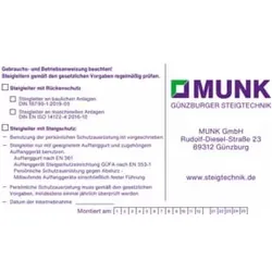 MUNK Günzburger Steigtechnik Kennzeichnungsschild