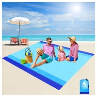 Picknickdecke Stranddecke Picknickdecke 210 x 200 cm Strandmatte Wasserdicht, GelldG blau