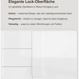 INOSIGN Mehrzweckschrank INOSIGN "Jupiter, Höhe 193 cm, Stauraumschrank 2 Türen - Soft Closing", weiß (weiß hochglanz lack), B:121cm H:193cm T:44cm, Schränke, Mehrzweckschrank, Highboard, moderne Griffblende, FSC, cleveres Stauraumkonzept