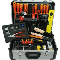 FAMEX 436-10 Elektriker Werkzeugkoffer mit Werkzeug Set - Profi Werkzeugkiste gefüllt - Top Qualität