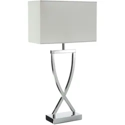 TECTAKE Tischleuchte Avina, modernes Design, 60W - chromfarben