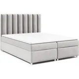 4mybaby GmbH Best for Home Boxspringbett mit Bettkasten Trinity K-10 Bonellfederkern boxspringbett 140x200 Silber
