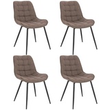 Home Deluxe Polsterstuhl Esszimmer IKALO - 4er Set - Grau-Braun