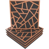 Akustikplatte, Motiv: Skyross, 4 Stück, Schallabsorption, 50 x 50 x 5 cm, Absorption, Diffusion, Reflexion, Schalldämmung, Isolierung, Holz, perforiert, laminiert: Skyross, Kirsche