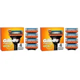 Gillette Fusion 5 Power Rasierklingen, 4 Ersatzklingen für Nassrasierer Herren mit 5-fach Klinge, Made in Germany (Packung mit 2)