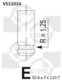 BGA Auslassventil v511014 für Opel Vaughall RENAULT NISSAN Suzuki