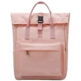 JIABAOZ Rolltop-Rucksack Damen Laptop Rucksack, Vielseitiger Tagesrucksack mit Rollverschluss,Wasserdichter Rucksack für Beruf, Schule und Reisen (Rosa,Kleine)