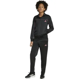 adidas Kinder Junior Tricot Colourpop Tracksuit, black/pink fusion, 7-8 Years