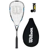 Wilson Hyper Hammer 120 PH Squashschläger + 3 Dunlop Squash Bälle - Blau + 3 Pro Bälle