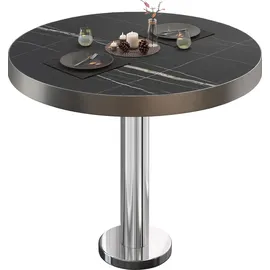 GGM Möbel Bistrotisch Ø 60 x 77 cm Schwarz Marmor/Edelstahl