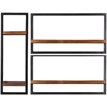 SIT Möbel Panama Wandregal 95 x 25 x 75 cm Antikschwarz