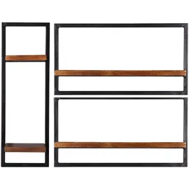 SIT Möbel Panama Wandregal 95 x 25 x 75 cm Antikschwarz