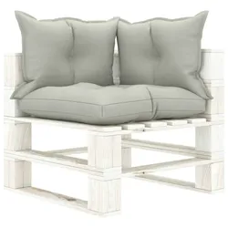 vidaXL Garten-Paletten-Ecksofa mit Taupe-Auflagen Holz