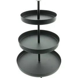 Dekoleidenschaft Etagere "Black" aus Metall, matt schwarz, 3-stöckig, Obstetagere, Metalletagere - Schwarz
