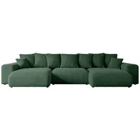 altdecor Wohnlandschaft, Grün, Textil, 6-Sitzer, 364x84x176 cm, Wohnzimmer, Sofas - Couches, Wohnlandschaften, Wohnlandschaften in U-Form